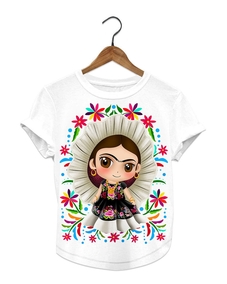 K-Printed T-shirts – monita fridha traje tipico – Tonala